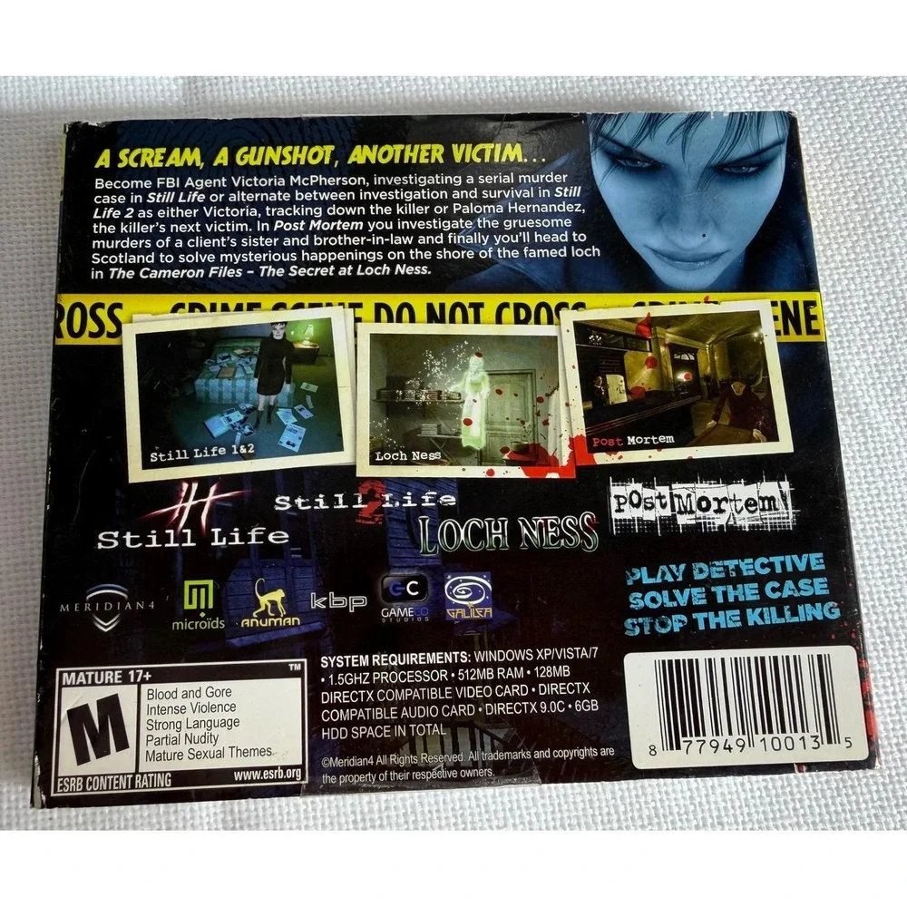 Murder Mystery Collection PC DVD Still Life 1&2 Post Mortem Loch Ness Meridian4
